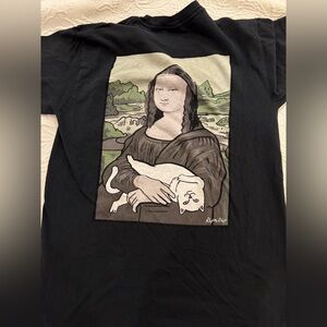 RipNDip Mona Lisa Cat Graphic Tee | Size Small | Black | Limited Edition